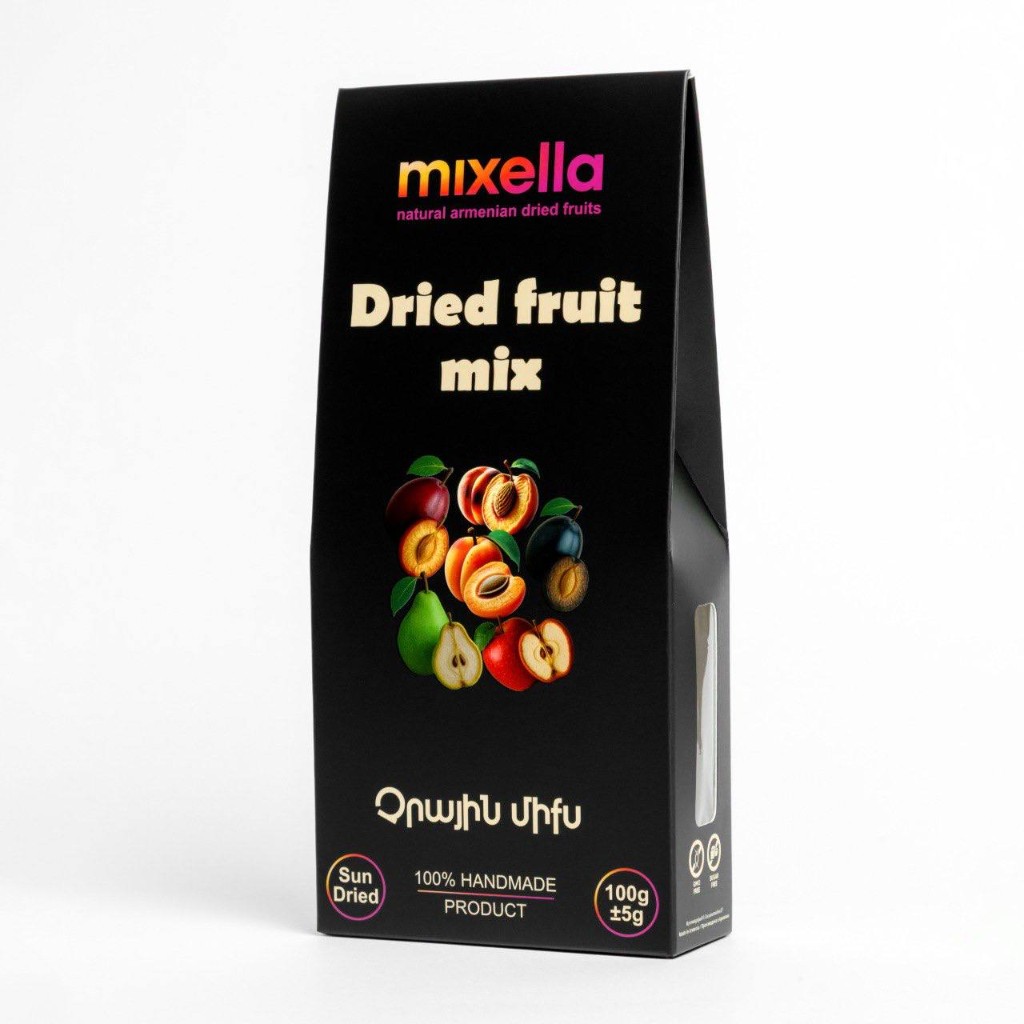 Mixella dried fruit mix pack at an angle
