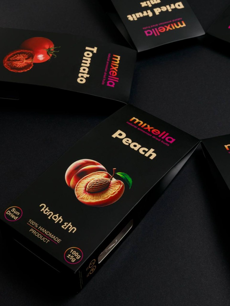 Mixella peach, plum, and apricot dried fruit boxes
